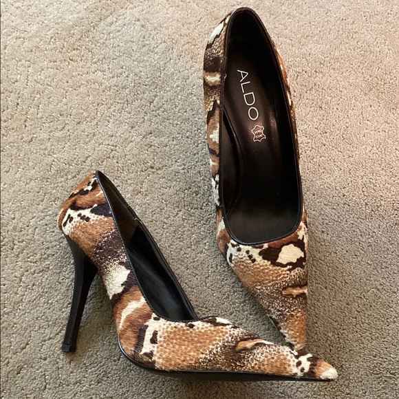 ALDO CALF HAIR STILETTO HEELS - Picture 1 of 14